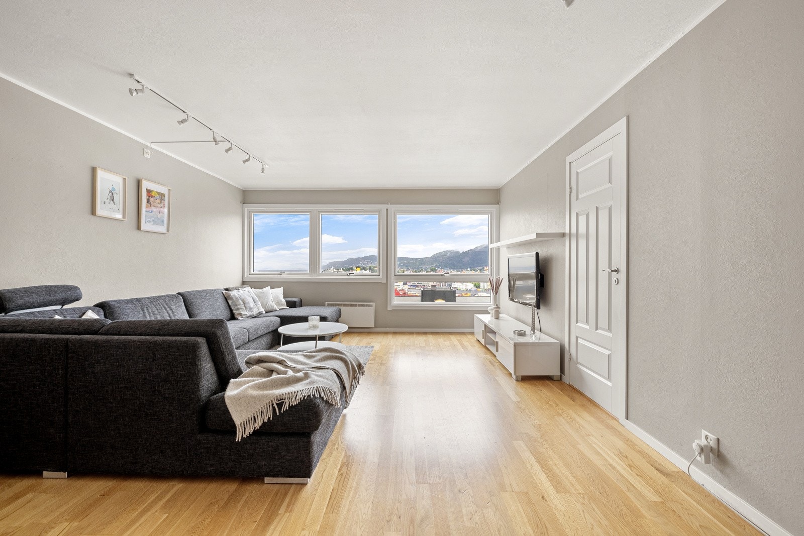 Videre kommer vi inn til hjertet av boligen, nemlig stuen. Galleribilde