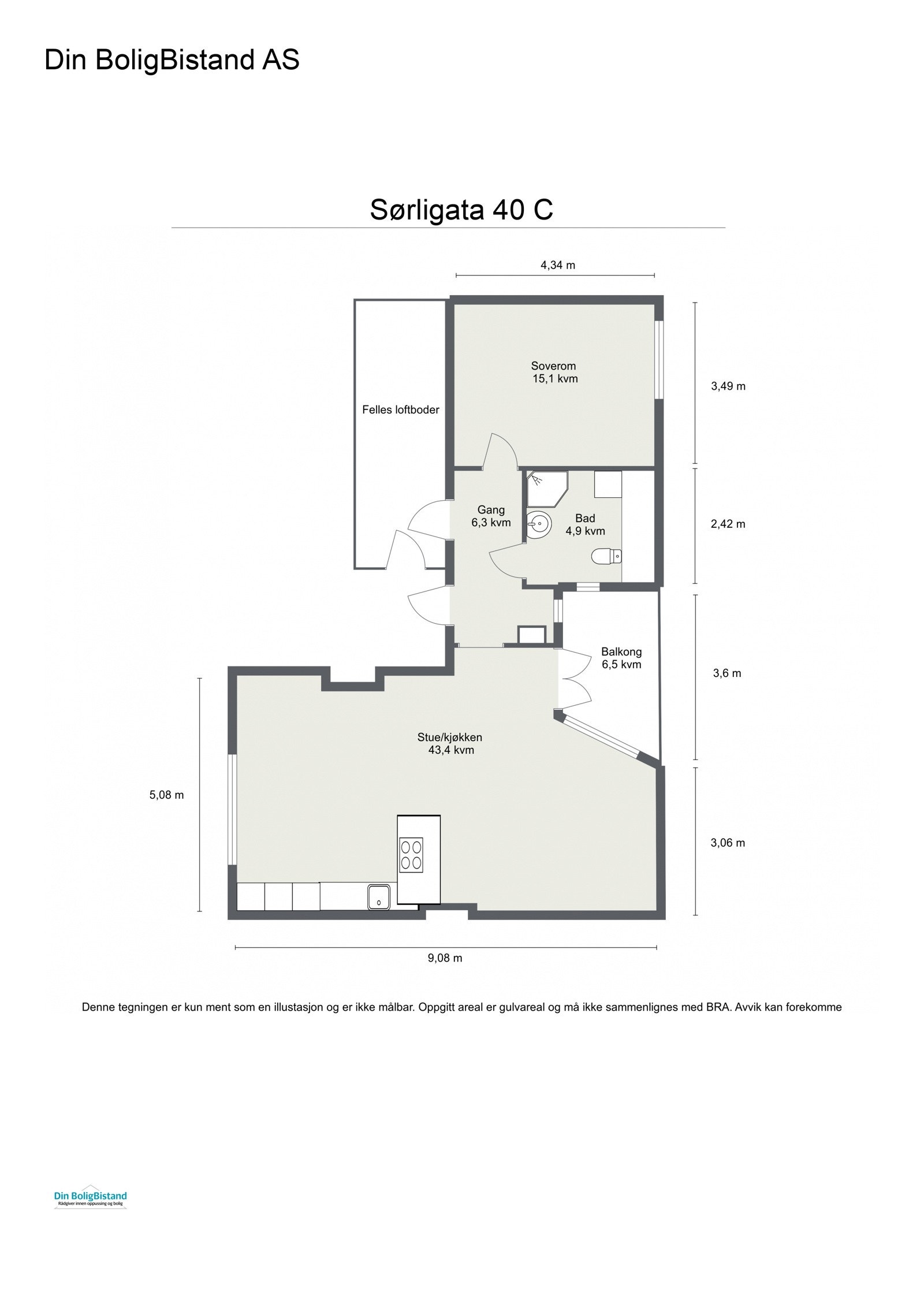 Plantegning Sørligata 40C Galleribilde