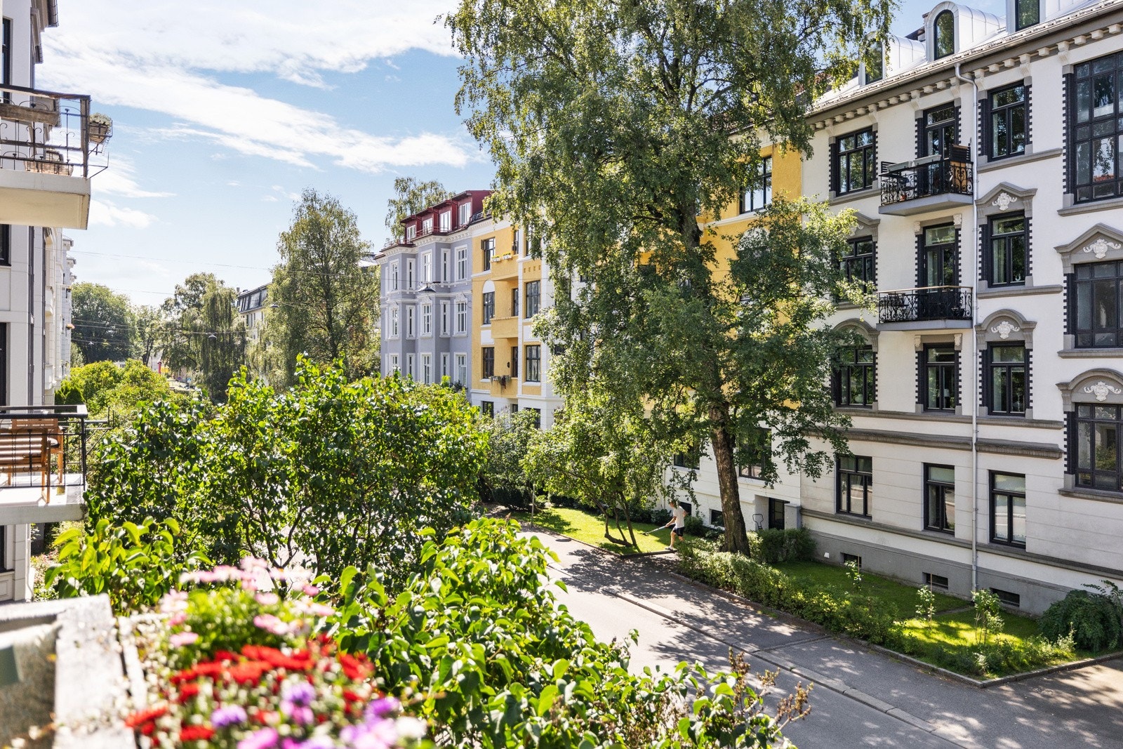 Koselig og frodig utsikt fra balkongen. Galleribilde