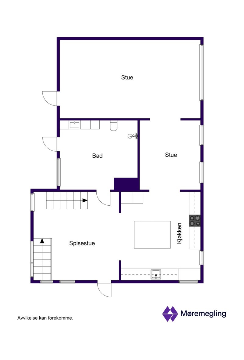 Planløsning 1. etasje - 2D Galleribilde