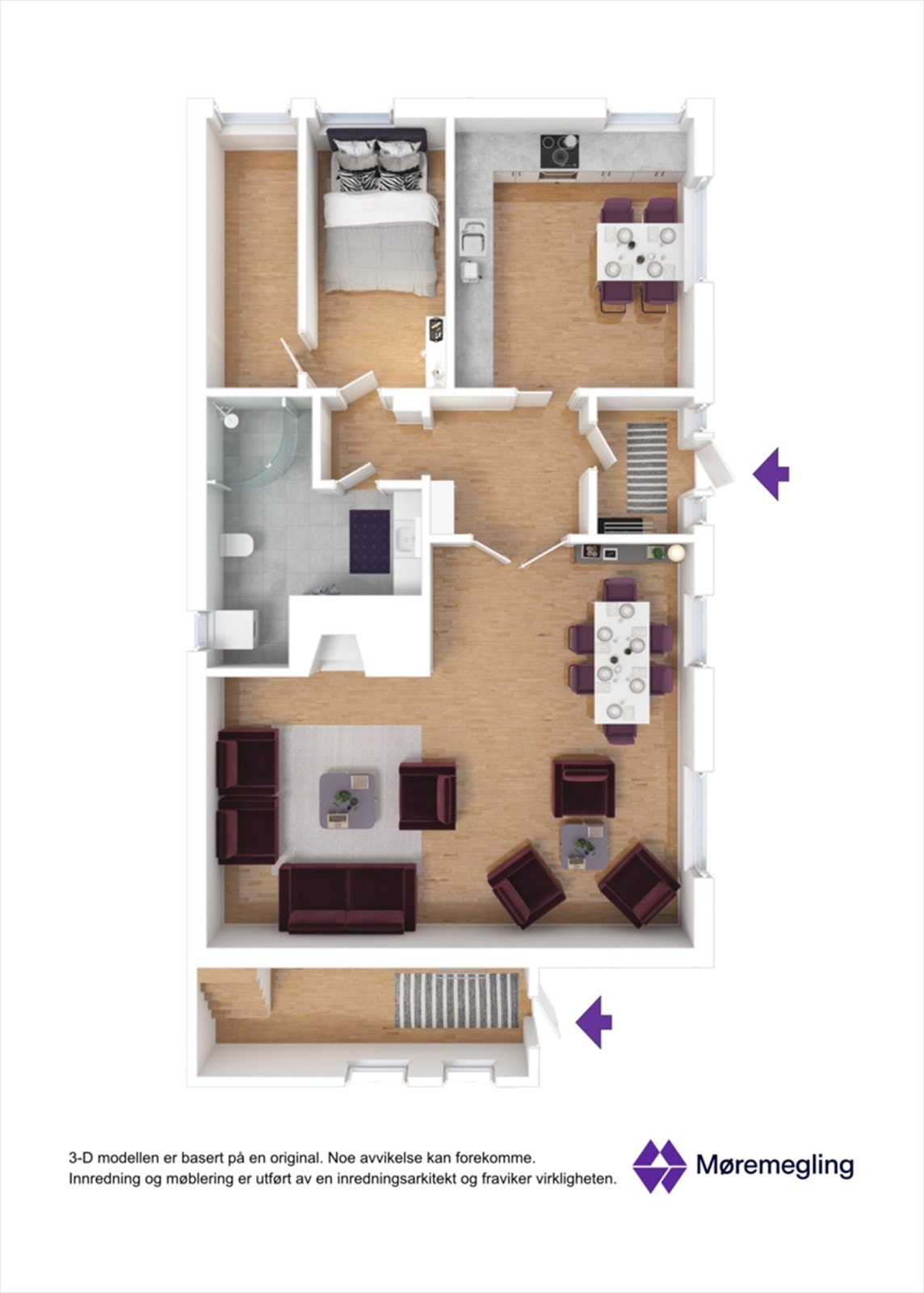 Planløsning underetasje - 3D Galleribilde