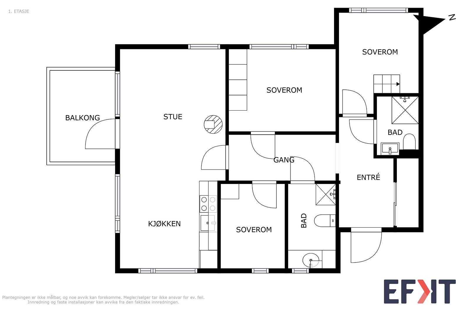 Plantegning av hovedetasje Galleribilde