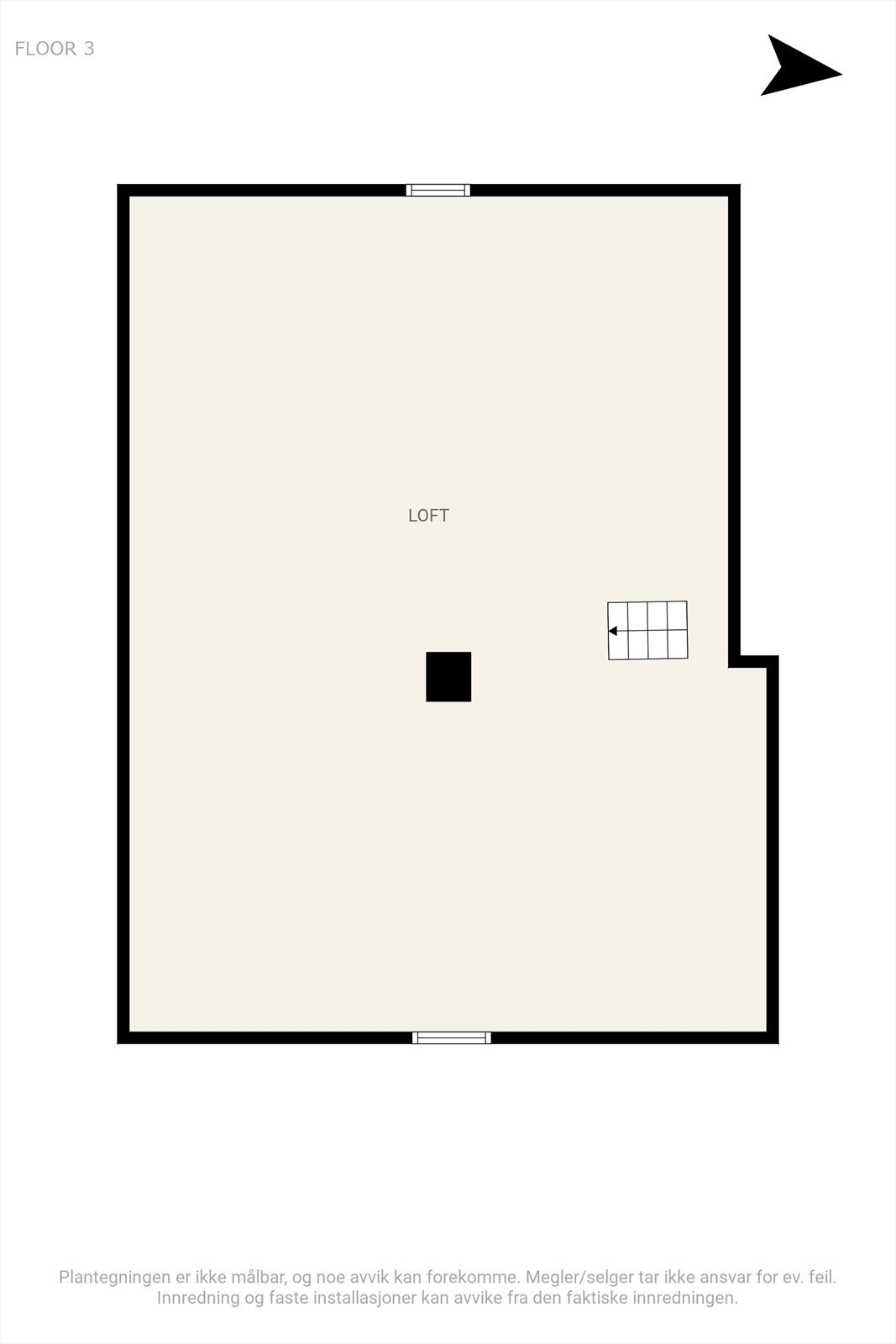 Plantegning uinnredet loft. Galleribilde