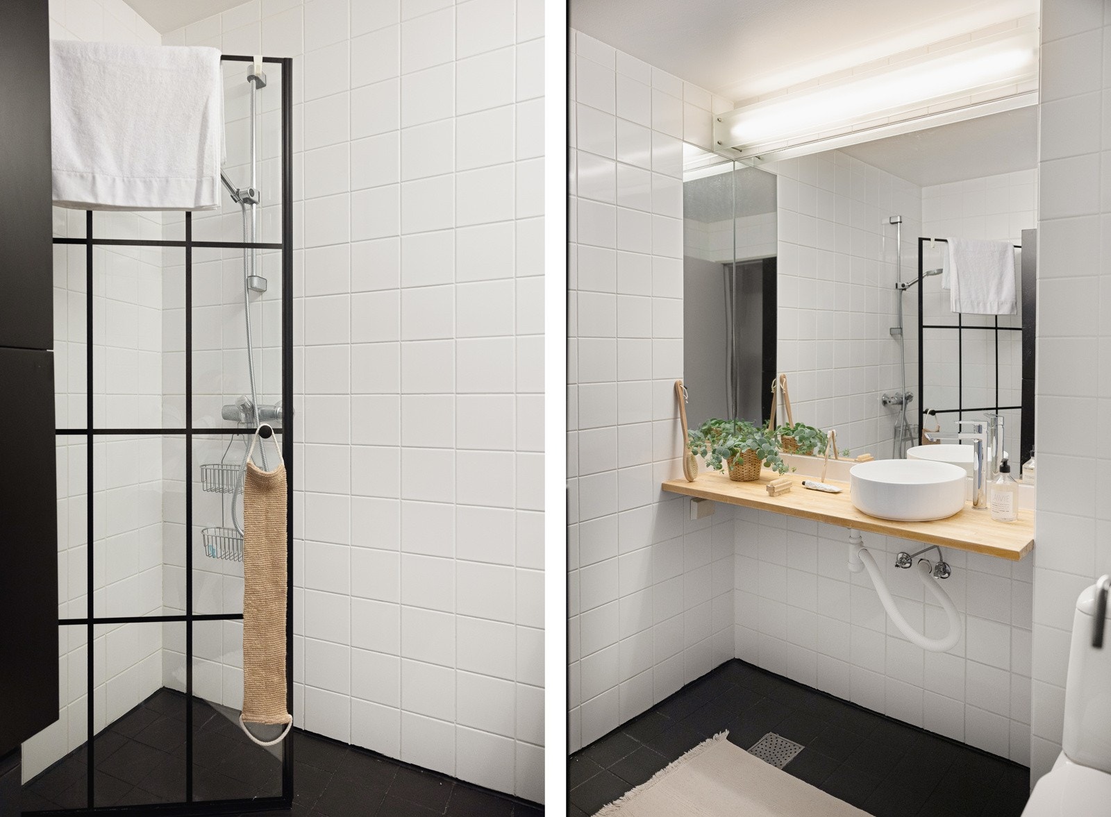 Rommet inneholder toalett, dusj og benkeplate med servant. Galleribilde