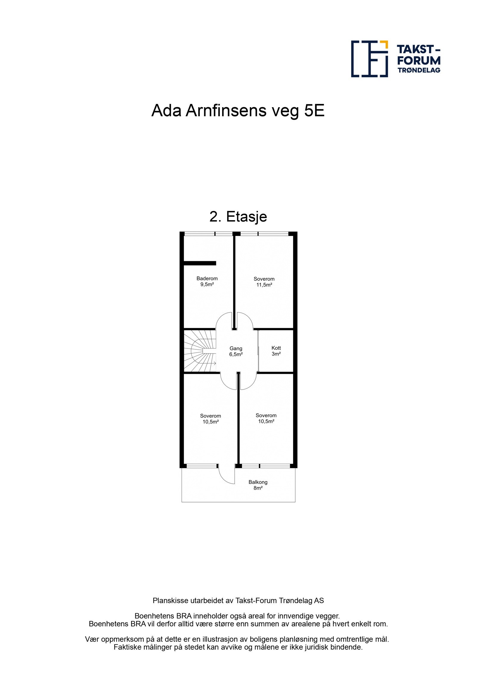 Planskisse fra takstmann over 2. etasje Galleribilde