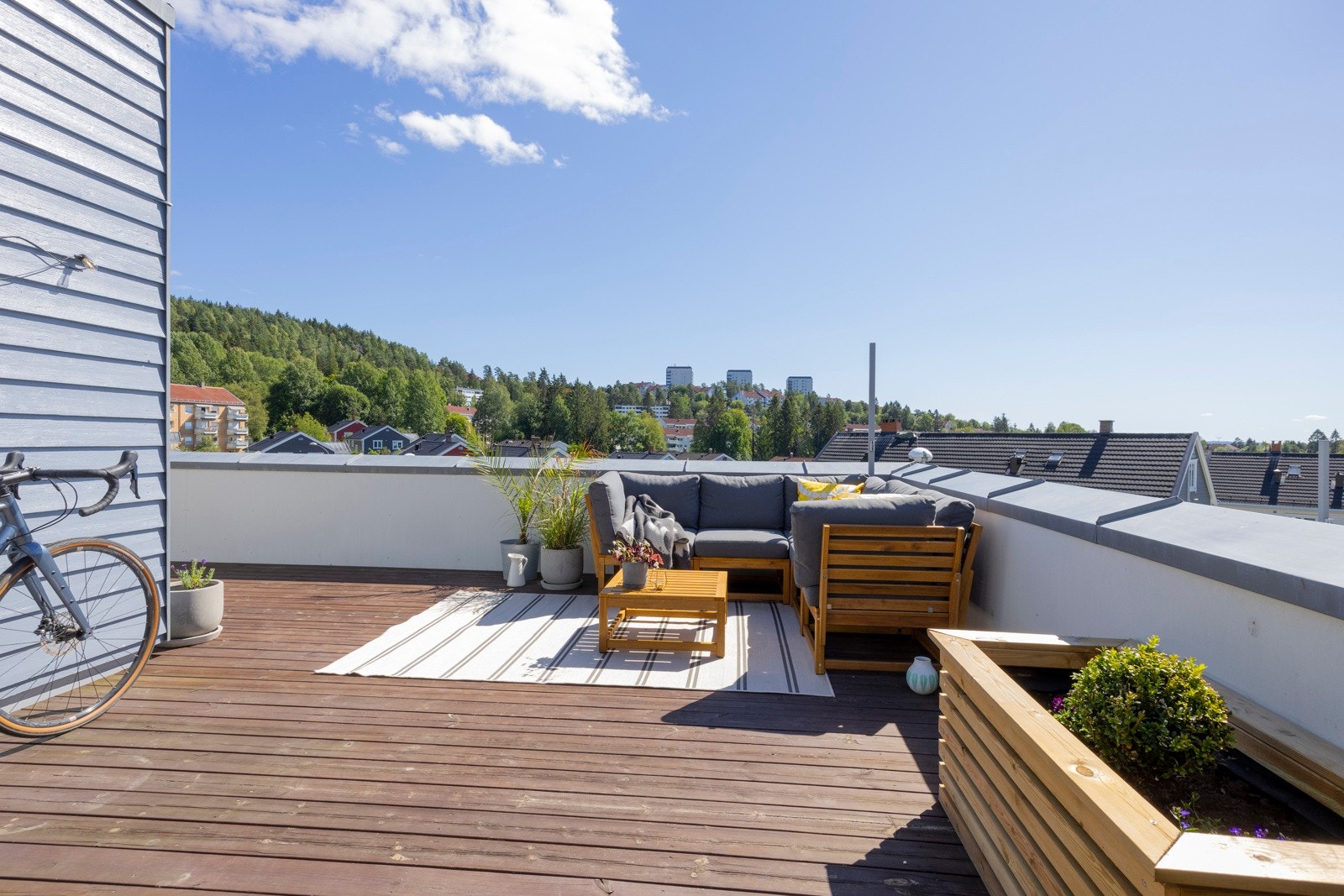Her er det gode solforhold med sol hele dagen og frem til ca. 21.00 midt på sommeren Galleribilde