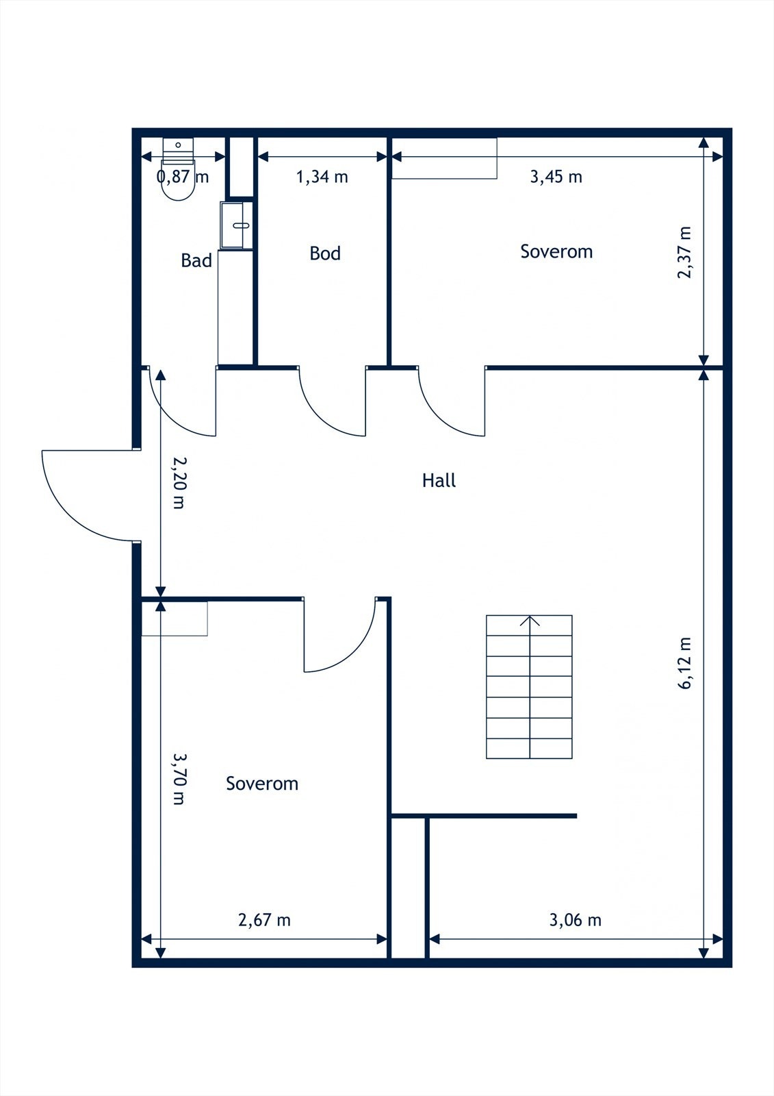 Floorplan letterhead - Thurmanns Gate 10c, 0461 OSLO - 7. Etasje - 2D Floor Plan.jpg Galleribilde