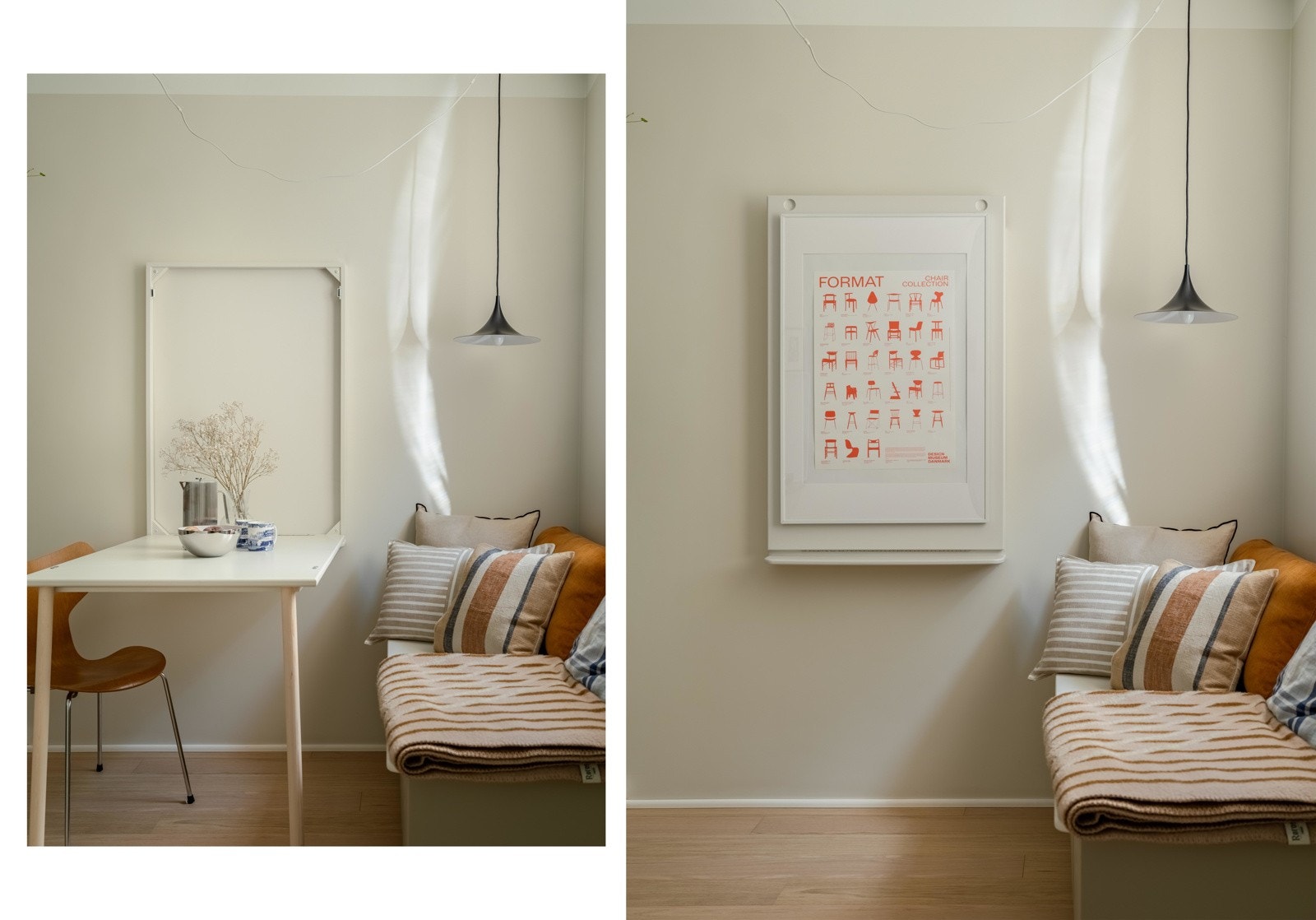 Spisebord må man jo ha! Bordplaten er festet med magneter og kan slåes ut etter behov og ønske. Dette gir en god fleksibilitet i hverdagen. Galleribilde