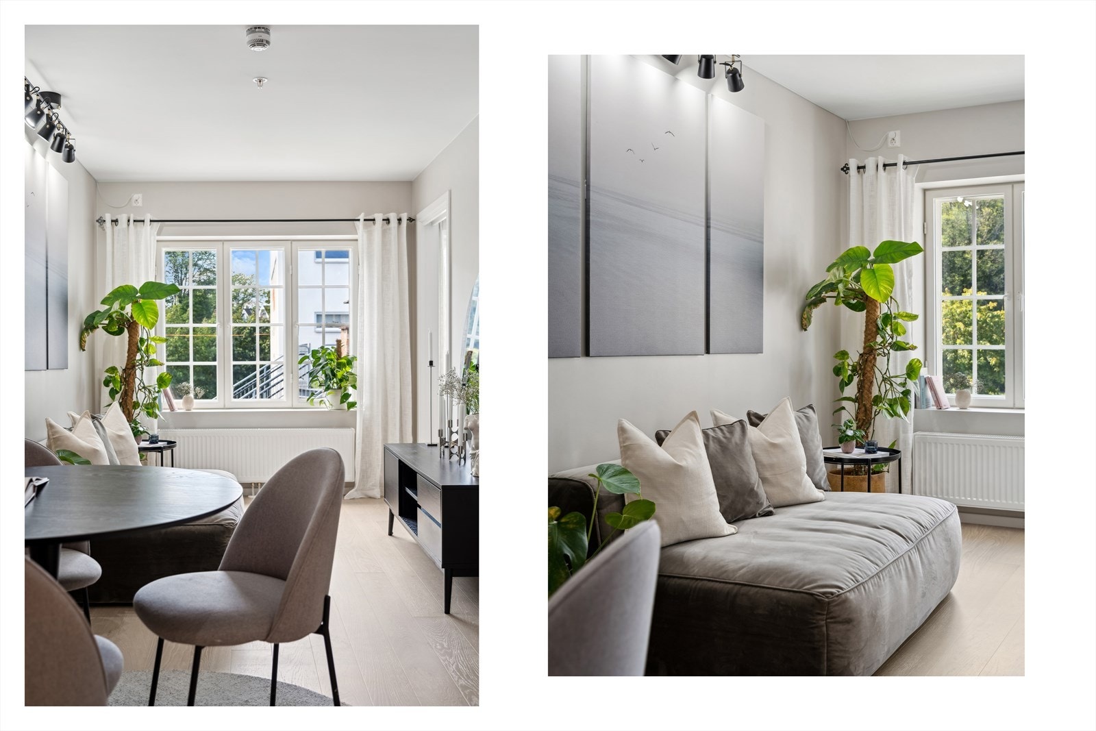 Leiligheten har store, flotte fabrikkvinduer som slipper inn godt med naturlig lys. Galleribilde