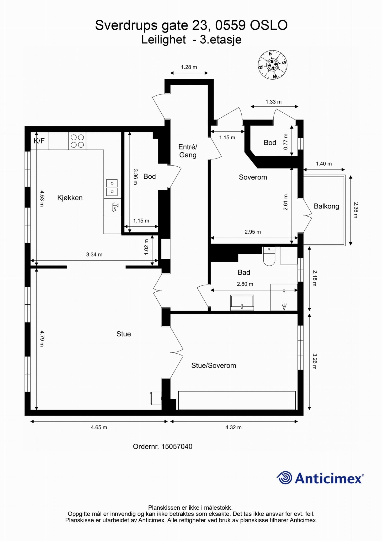 Dagens plantegning av boligen. Kom på visning for å planlegge hvordan du skal innrede. Galleribilde