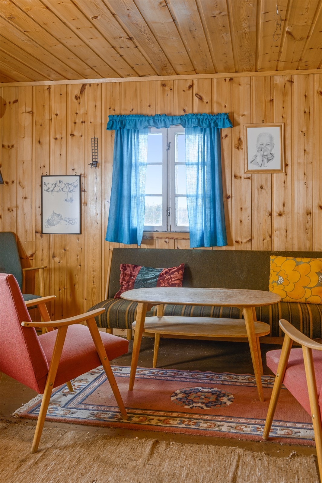 Plass til sofagruppe i stue. Galleribilde