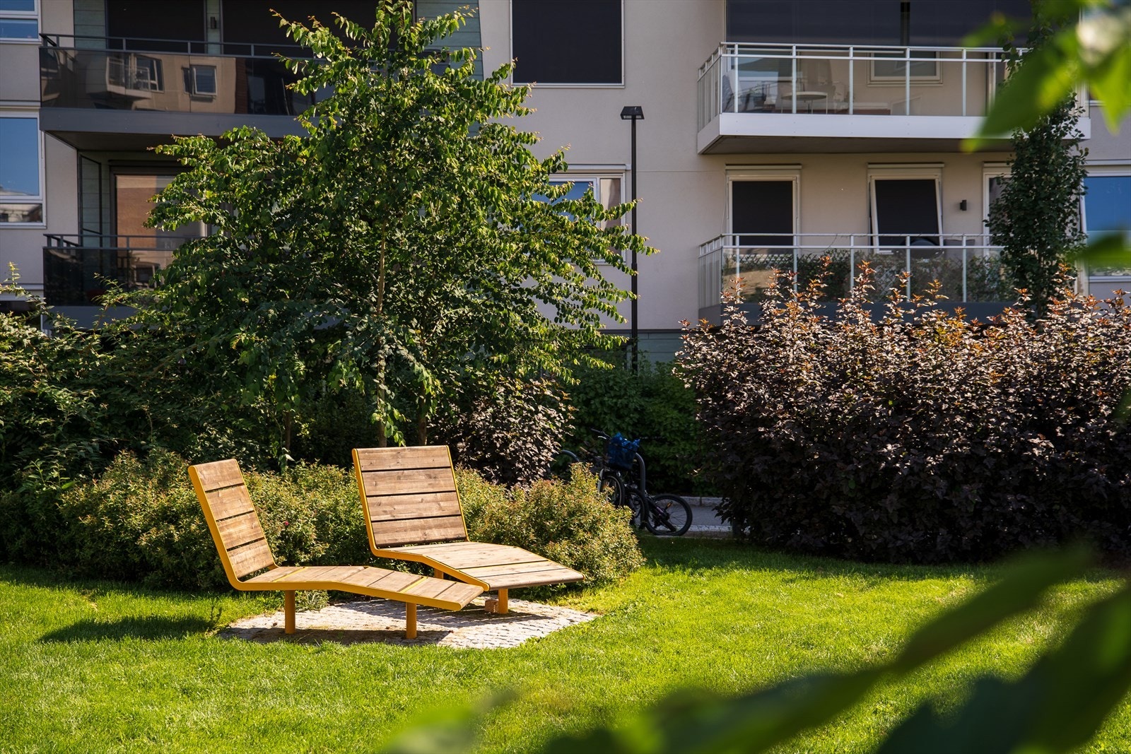 Her kan du sole deg på varme sommerdager rett utenfor døra. Galleribilde