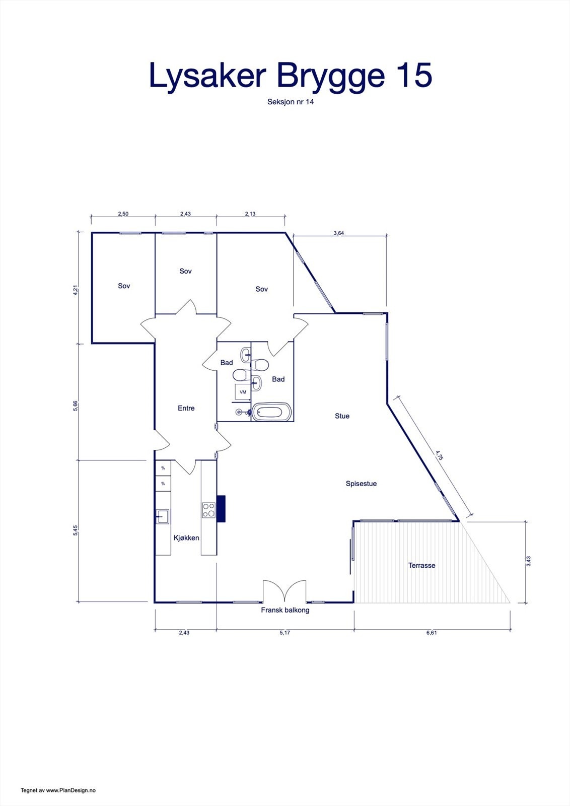 Lysaker Brygge 15 - planskisse Galleribilde