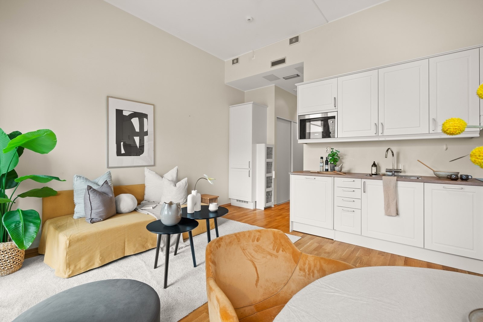 Fra gangen går vi videre inn til stuen og kjøkkenet Galleribilde