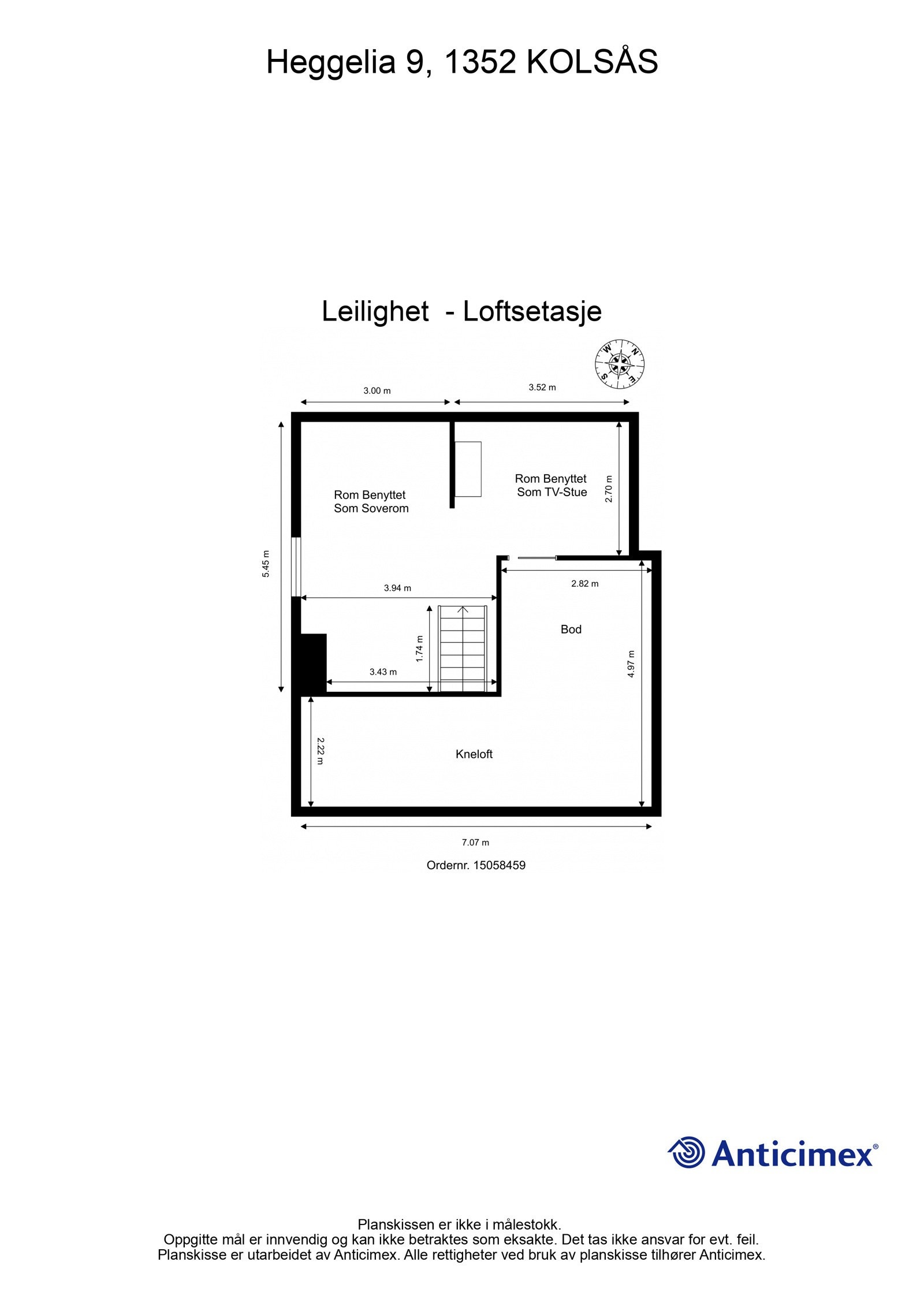 Plantegning loftsetasje Galleribilde