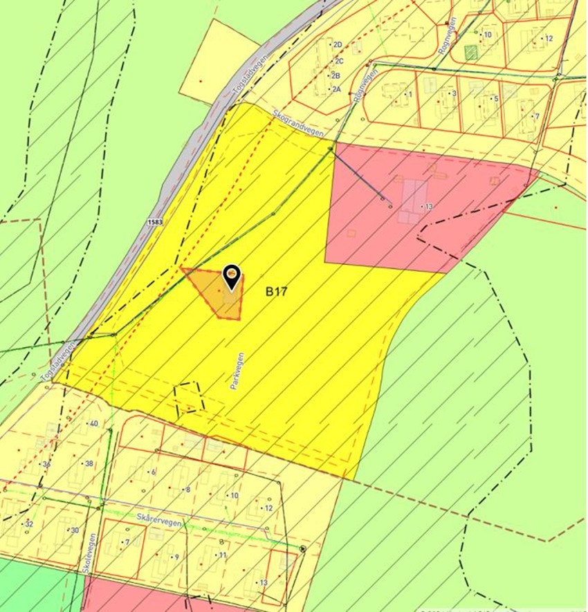 Arealformålet på gbnr. 131/133 er fremtidig boligbebyggelse Galleribilde