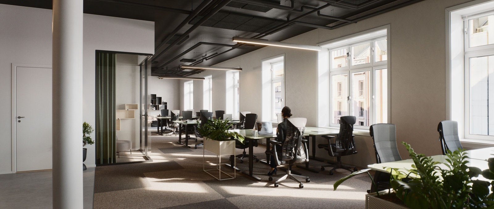 Kontor 3D illustrasjon Galleribilde