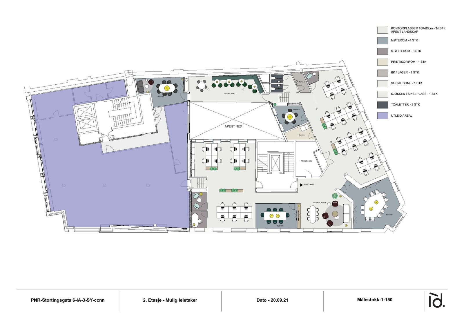 Forslag til romplan 2. etg Galleribilde