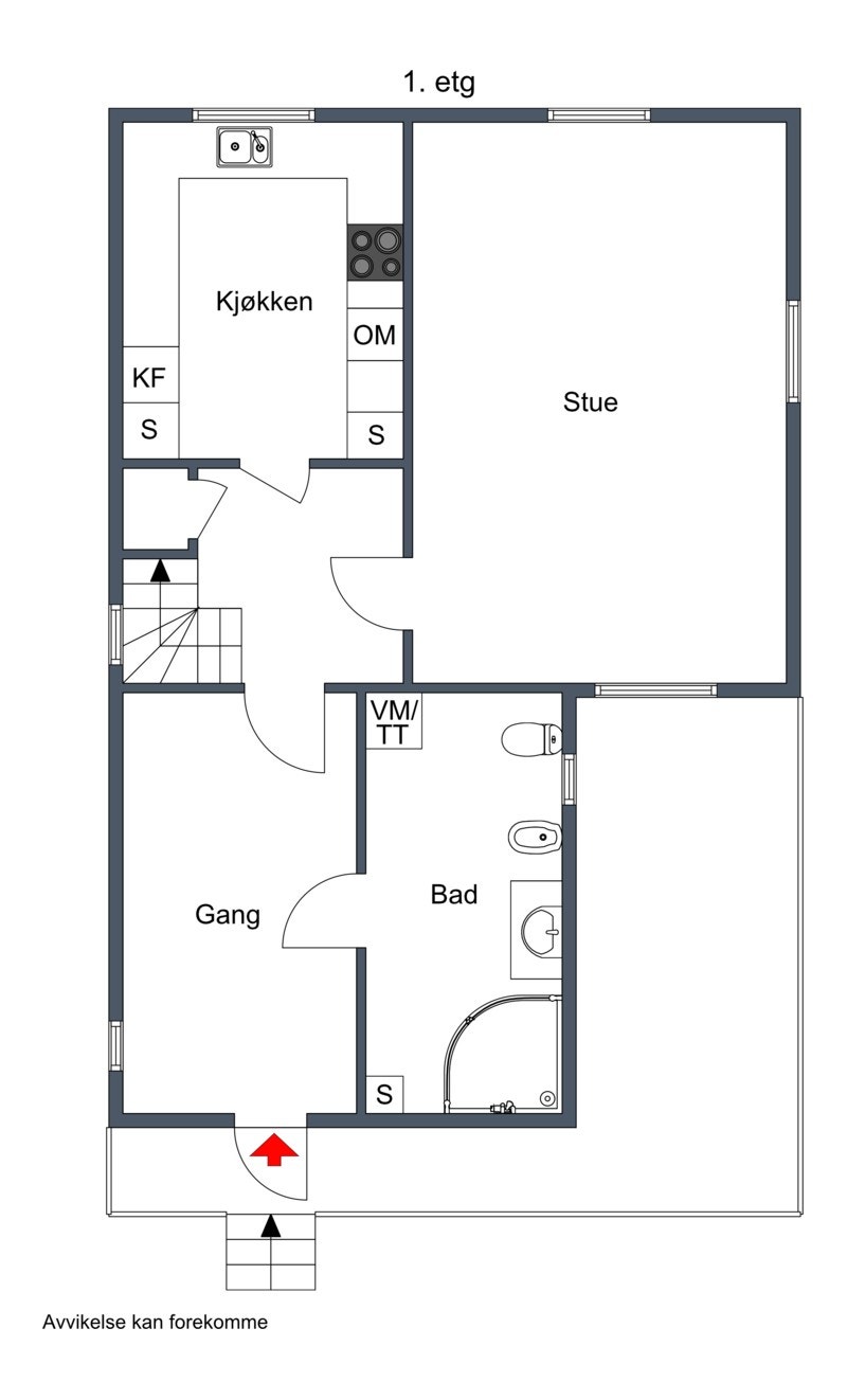 Plantegning 1. etasje Galleribilde