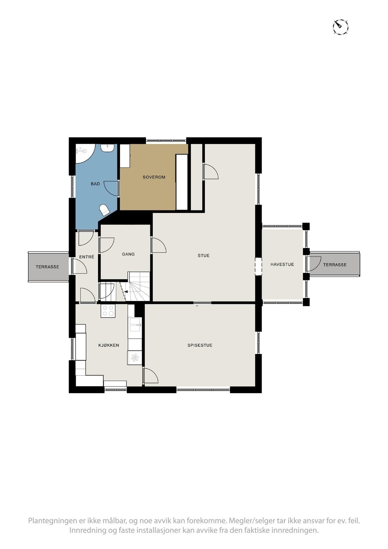 2D plantegning hovedetasje Galleribilde