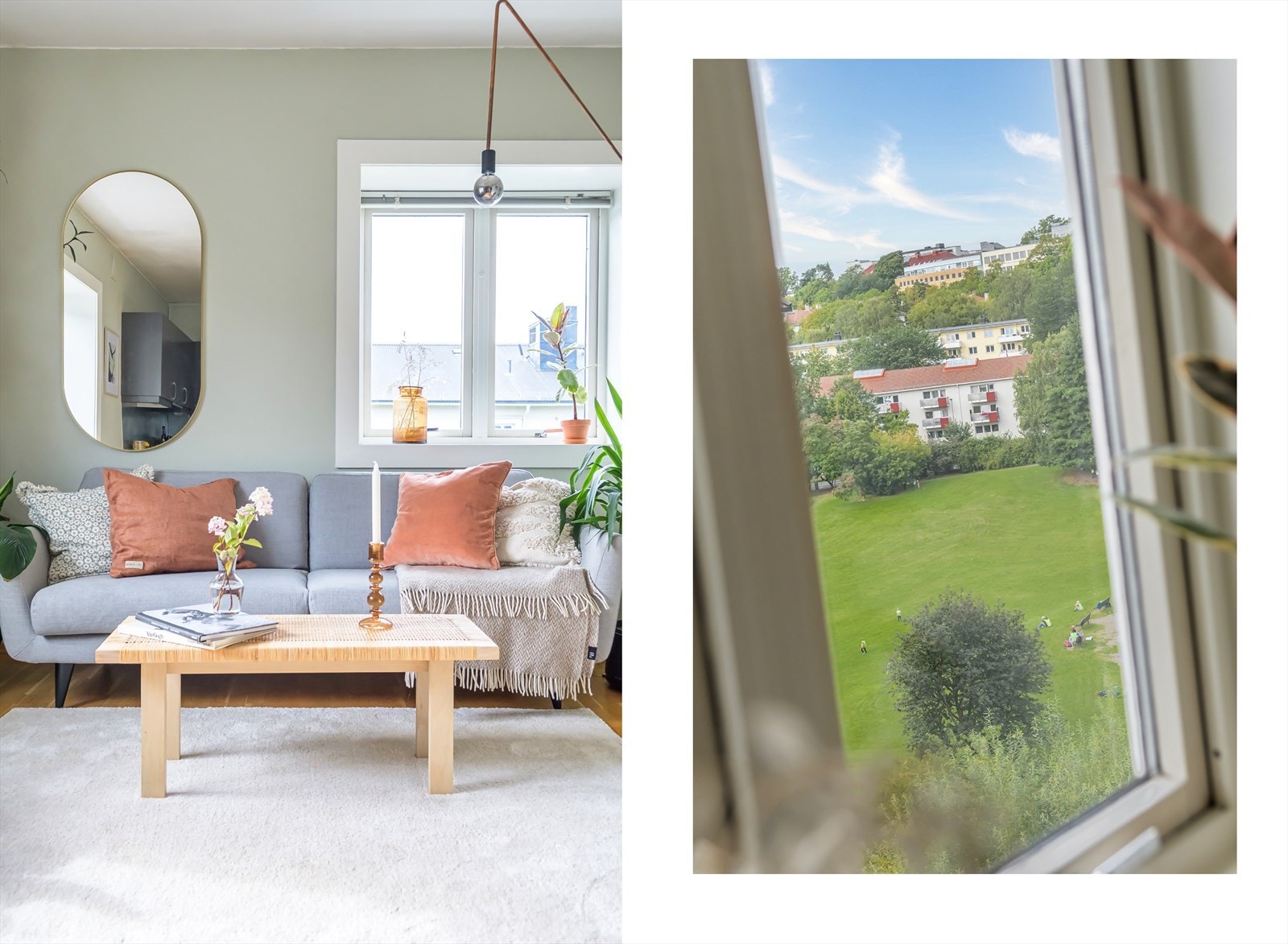 Nydelig utsikt fra stue og soveromsvindu mot Iladalen Galleribilde