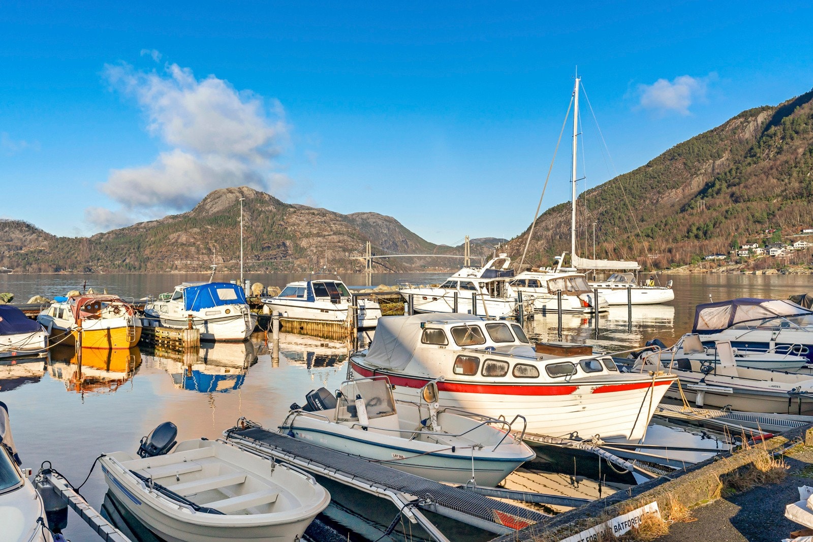 Båthavn like ved boligfeltet. Galleribilde