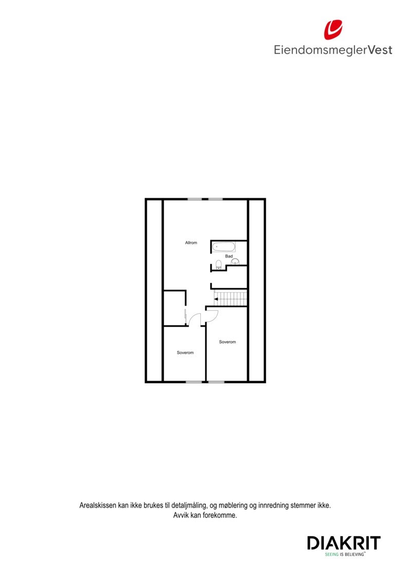 2D plantegning av loftsetasje. Galleribilde