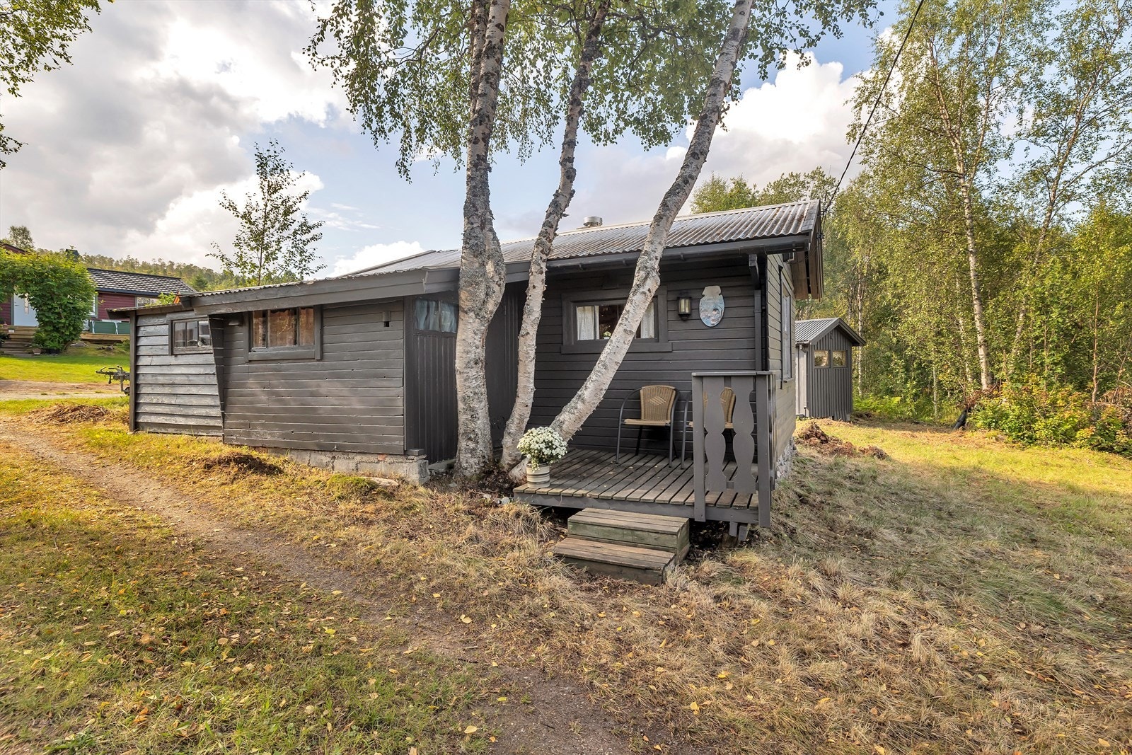 Liten terrasse ved inngangsparti Galleribilde