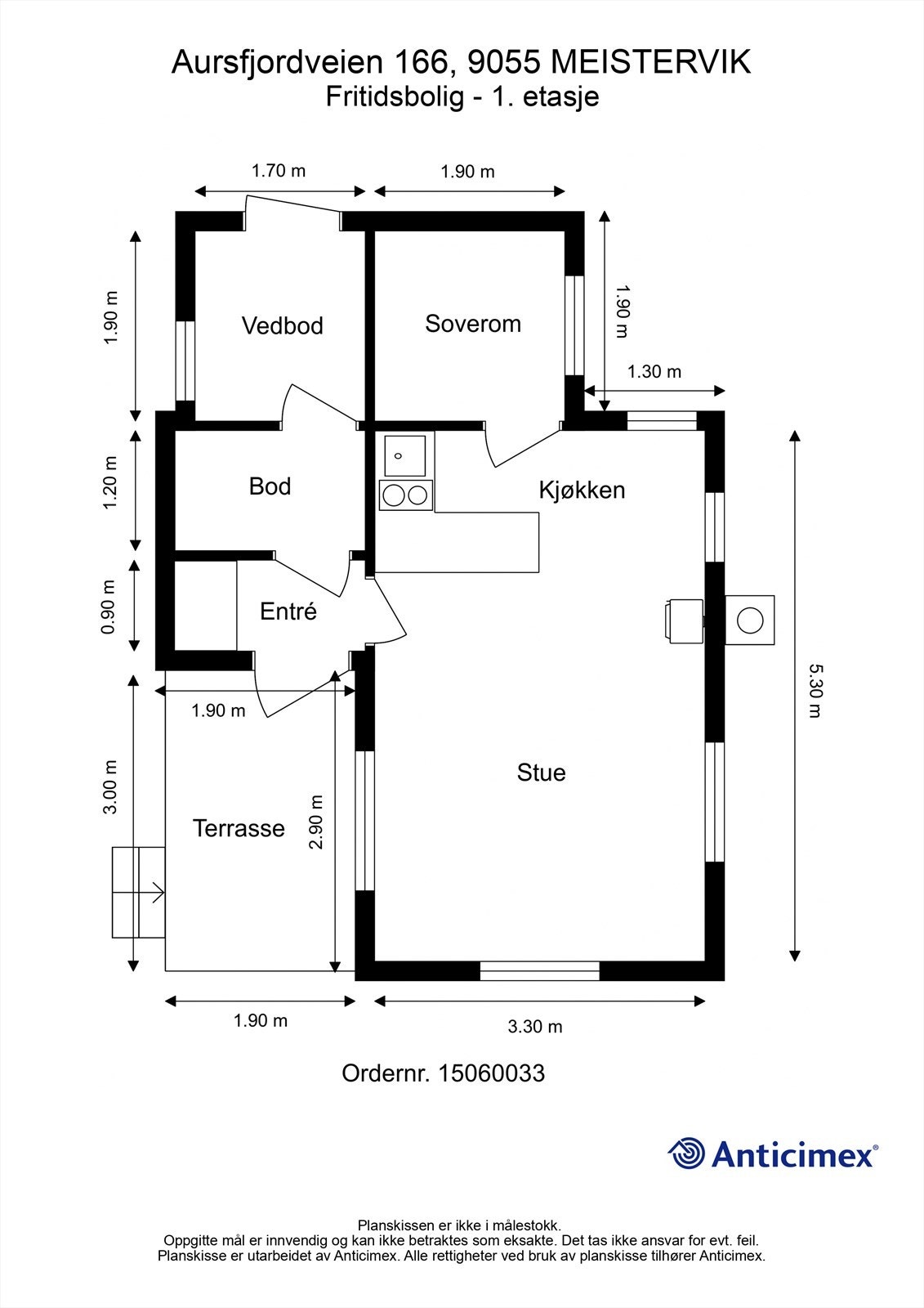 Plantegning hytte Galleribilde