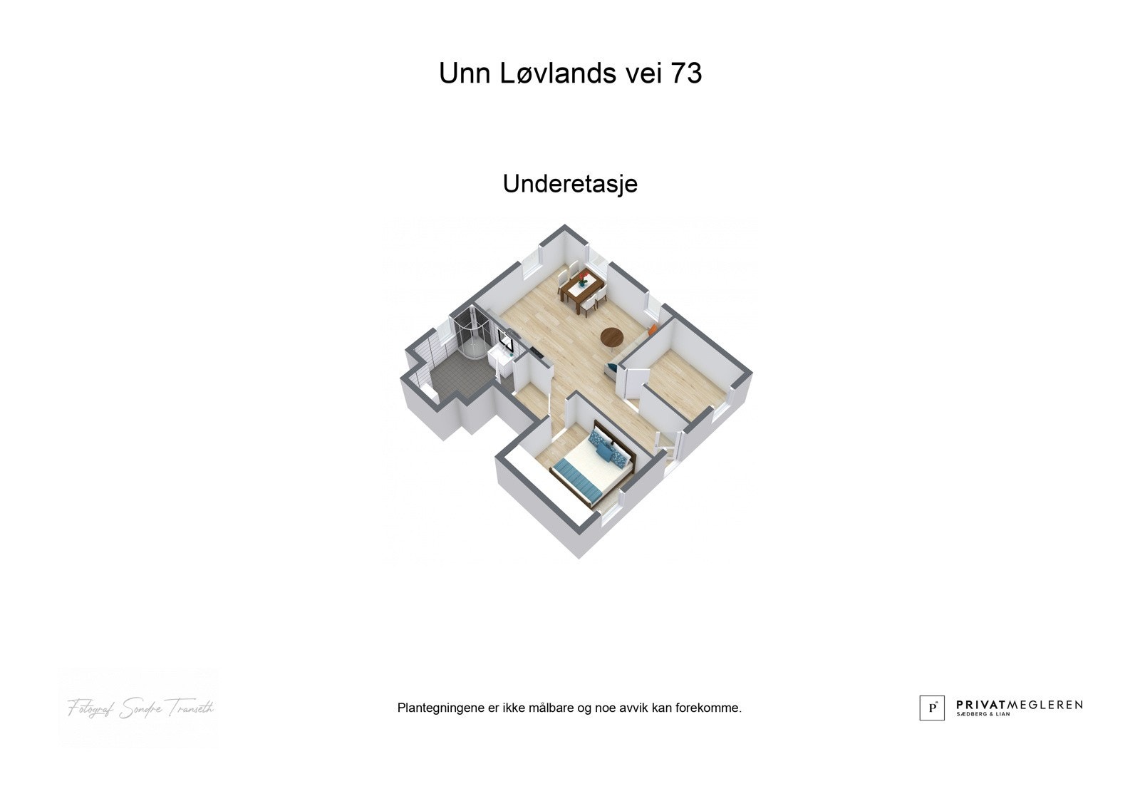 3D plantegning kjelleretasjen - laget av fotograf Galleribilde