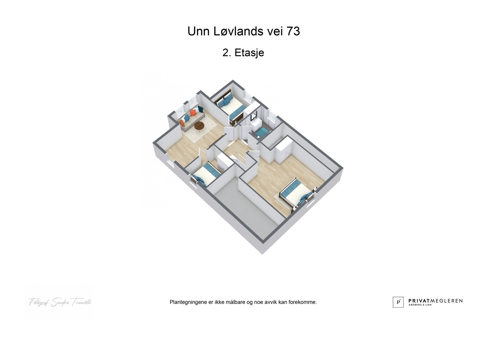 3D plantegning 2.etg. laget av fotograf Galleribilde