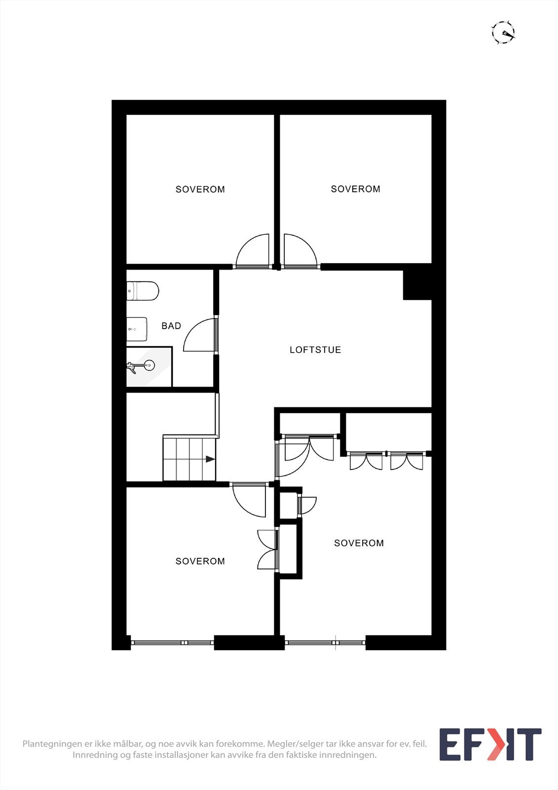 Alternativ planløsning for deg som heller ønsker loftstue i stedet for bod. Galleribilde
