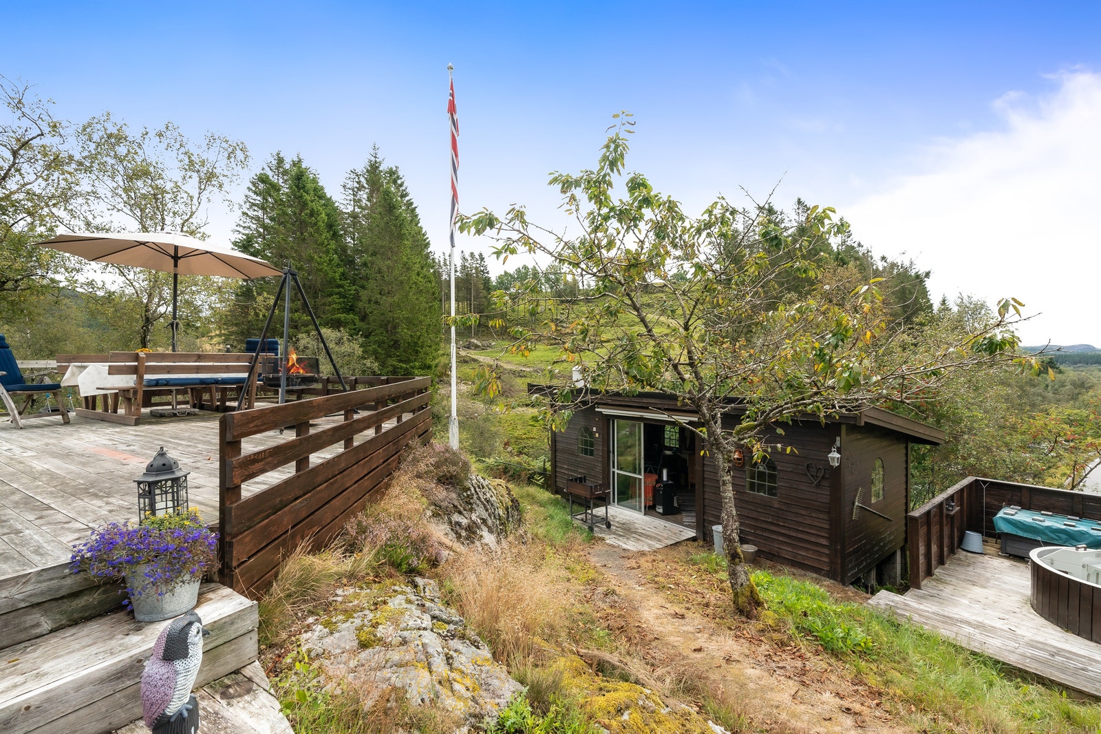 Utestue med grill / peis Galleribilde