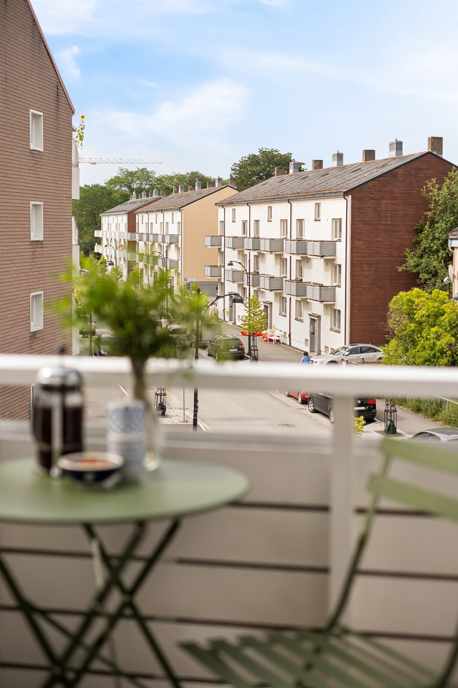 Med hjørnebeliggenheten vil man i tillegg få flott utsyn over området og lite innsyn fra naboblokken. Galleribilde