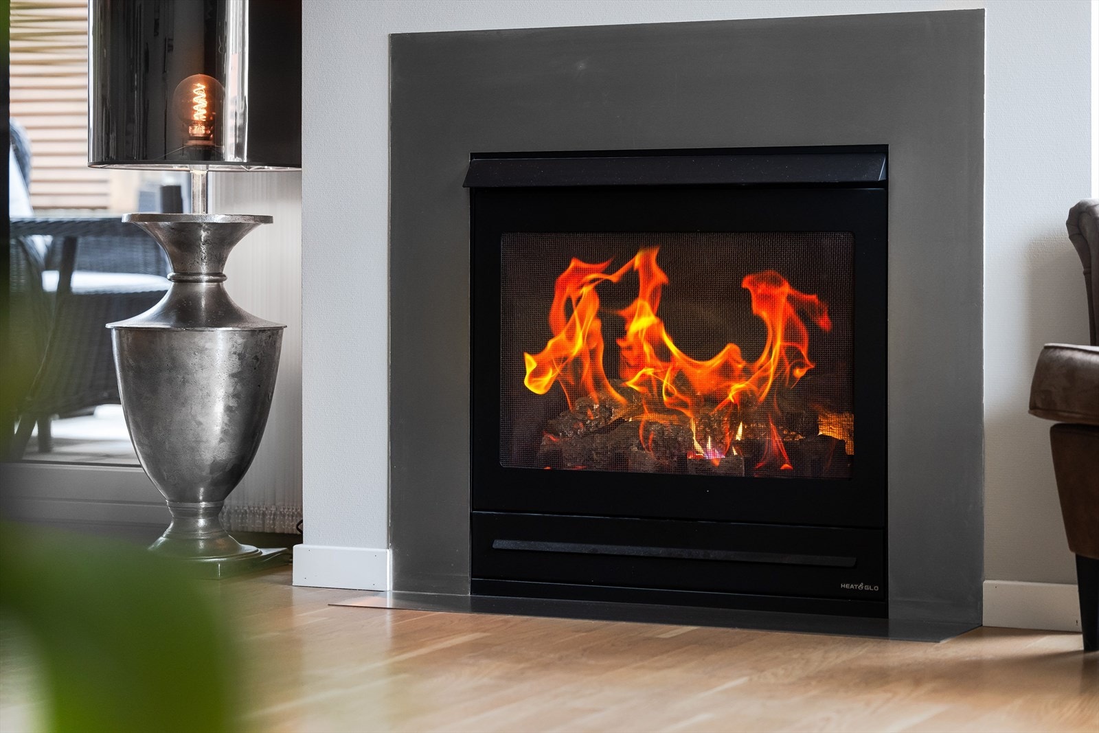 Her kan man nyte synet av flammene i gasspeisen. Galleribilde