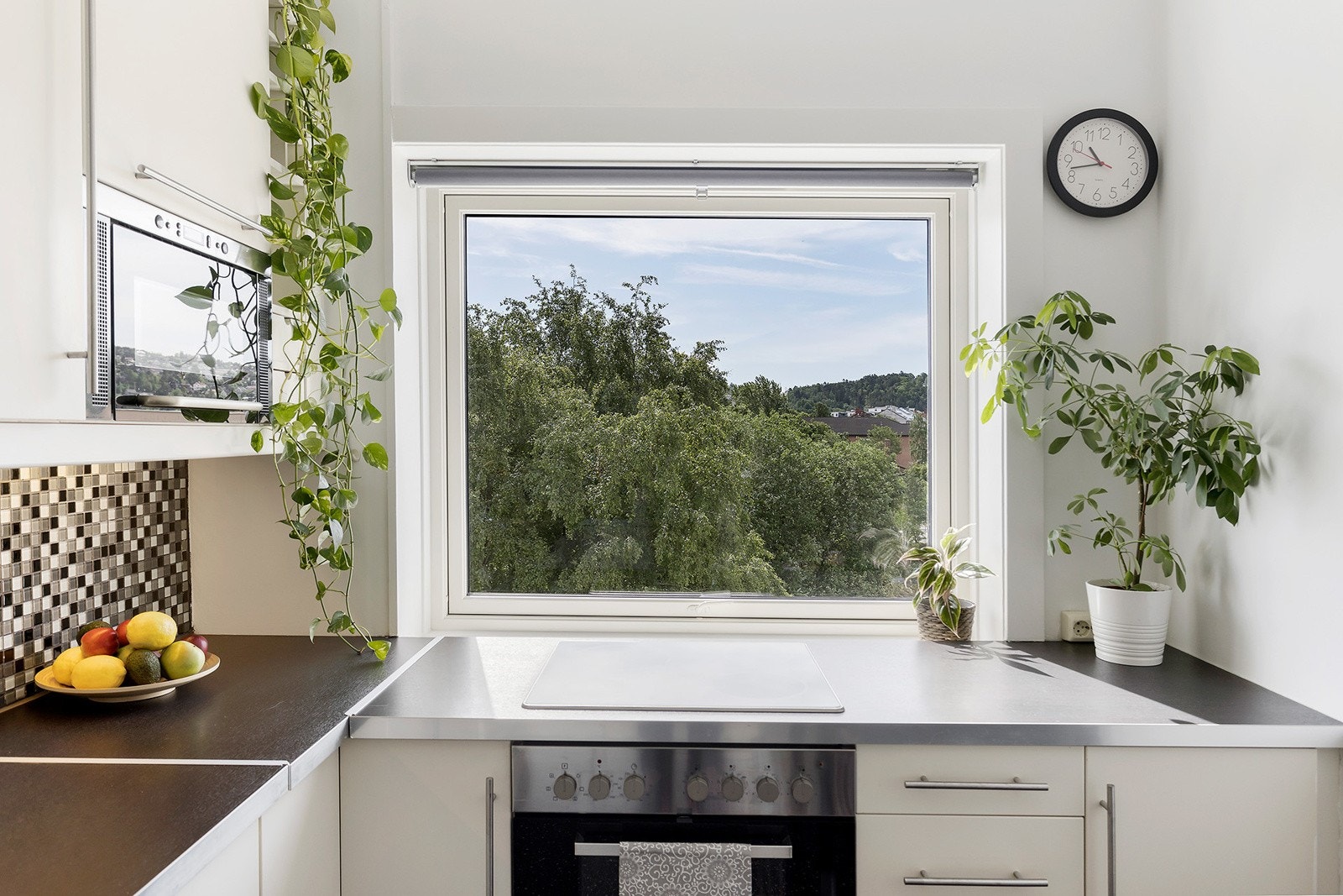 Kjøkkenvindu med hyggelig utsyn Galleribilde