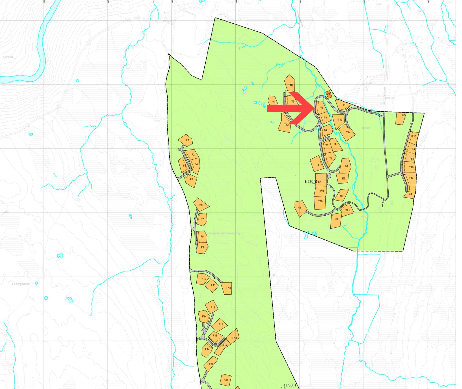 Tomt T2 markert Galleribilde