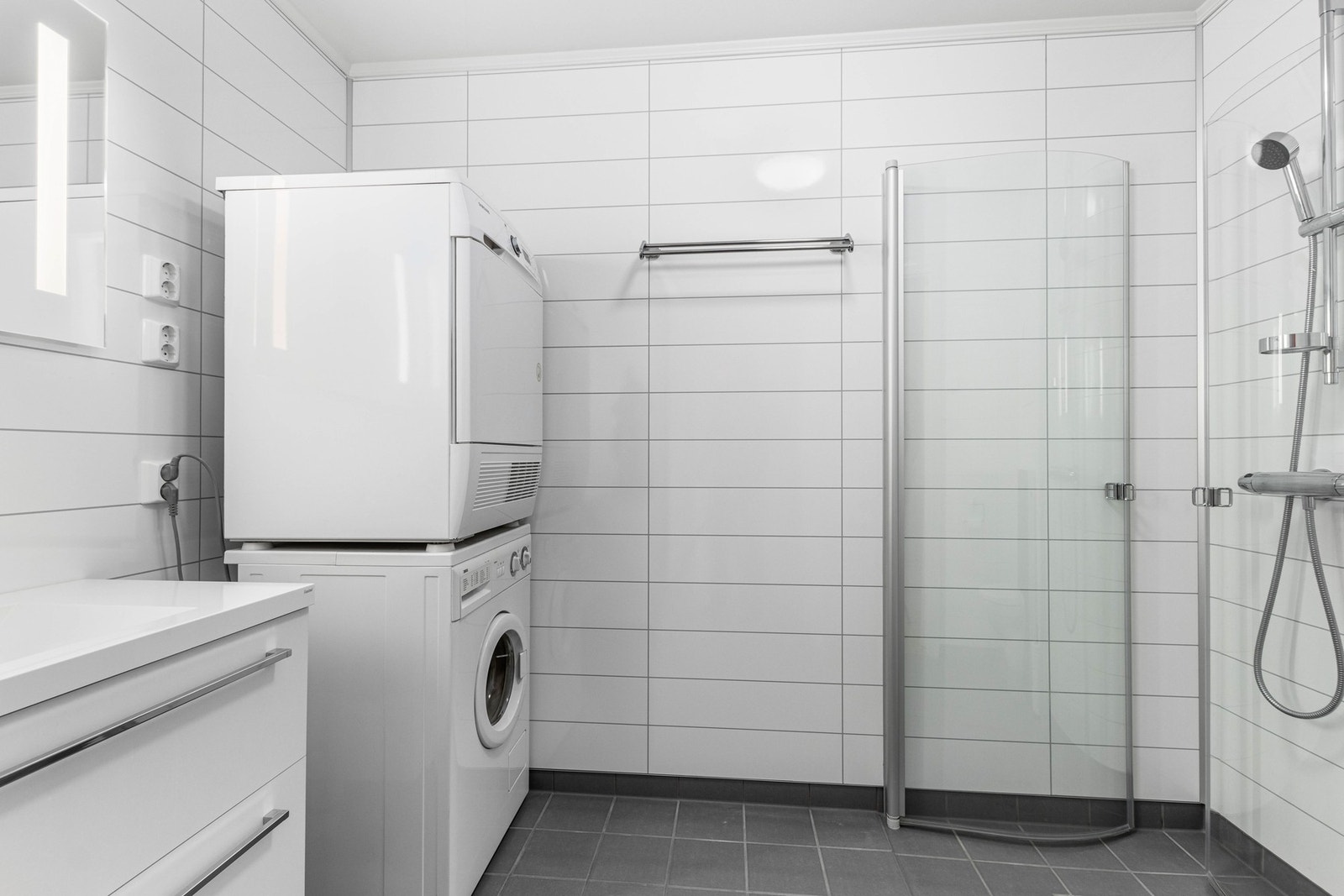 Badet har også opplegg til vaskemaskin. Galleribilde