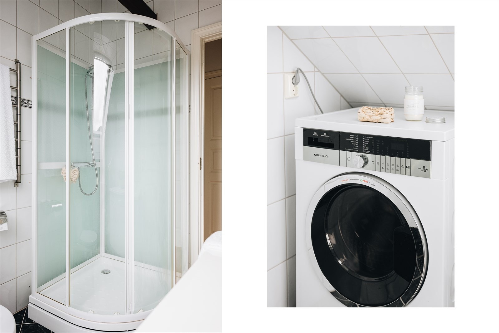 Badet ble innredet i ca. 2003 og inneholder dusjkabinett, toalett, servant med møblement/speil og belysning, opplegg for vaskemaskin og rør i rør skap. Avtrekksventil i vegg. Galleribilde