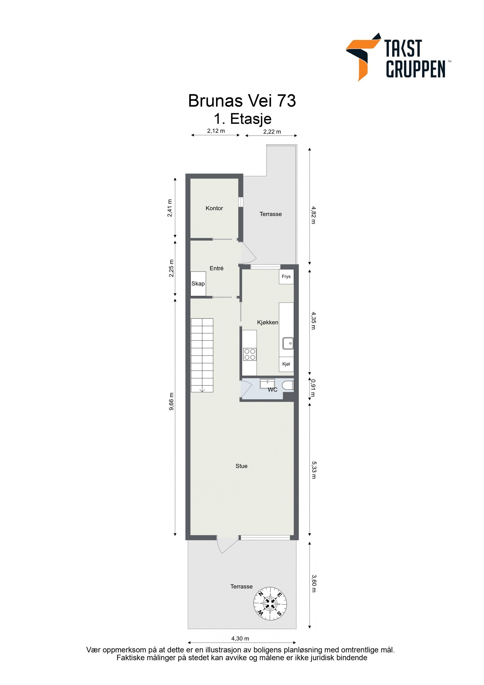 Plantegning 1. Etasje til orientering. Galleribilde