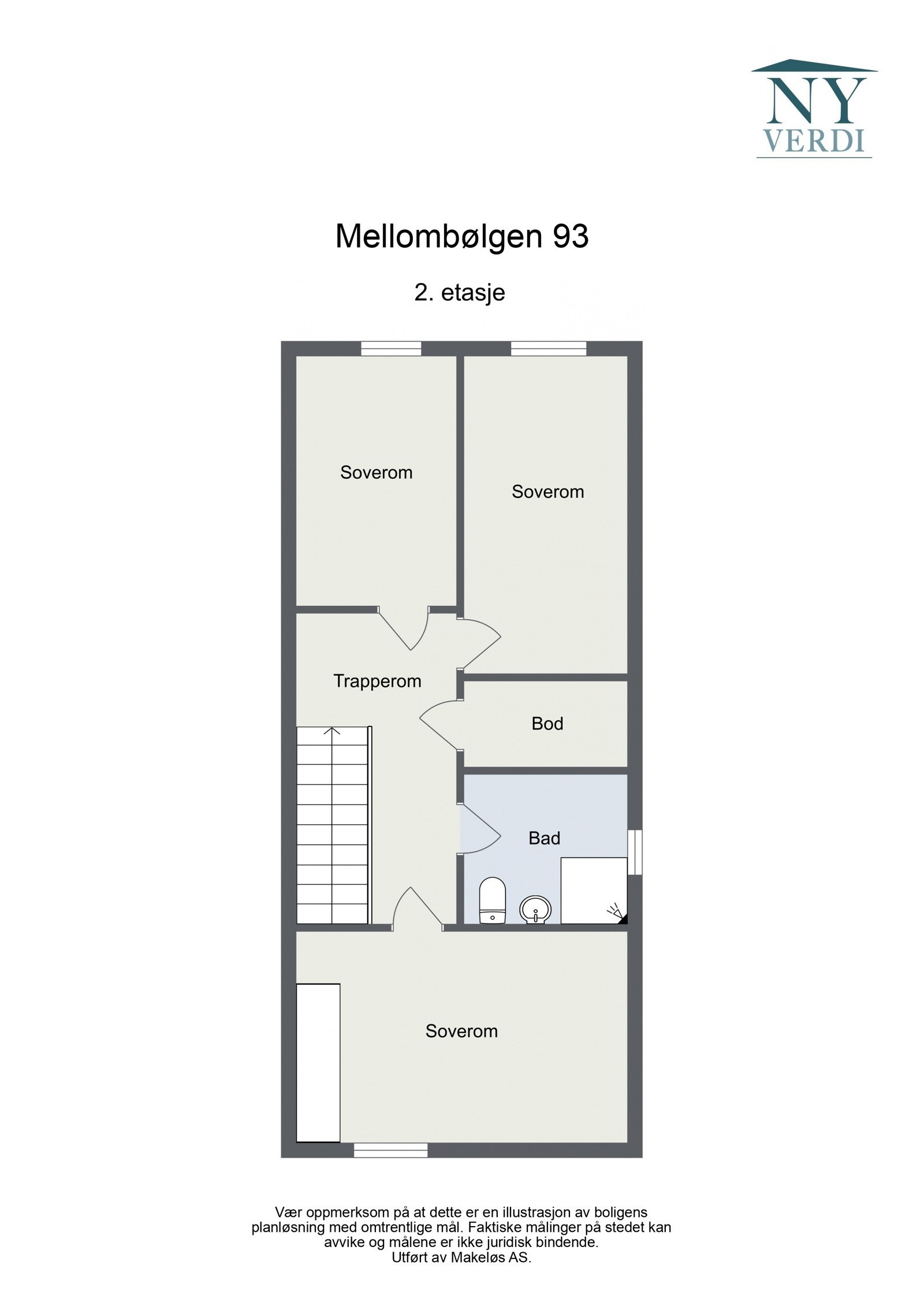 Plantegning av 2. etasje Galleribilde