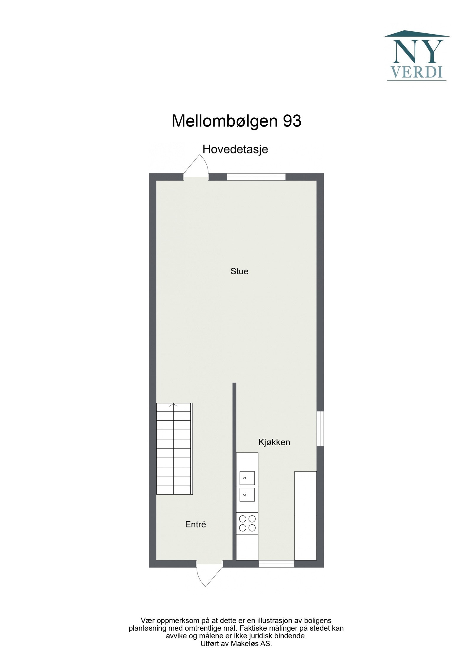 Plantegning av hovedetasjen. Galleribilde