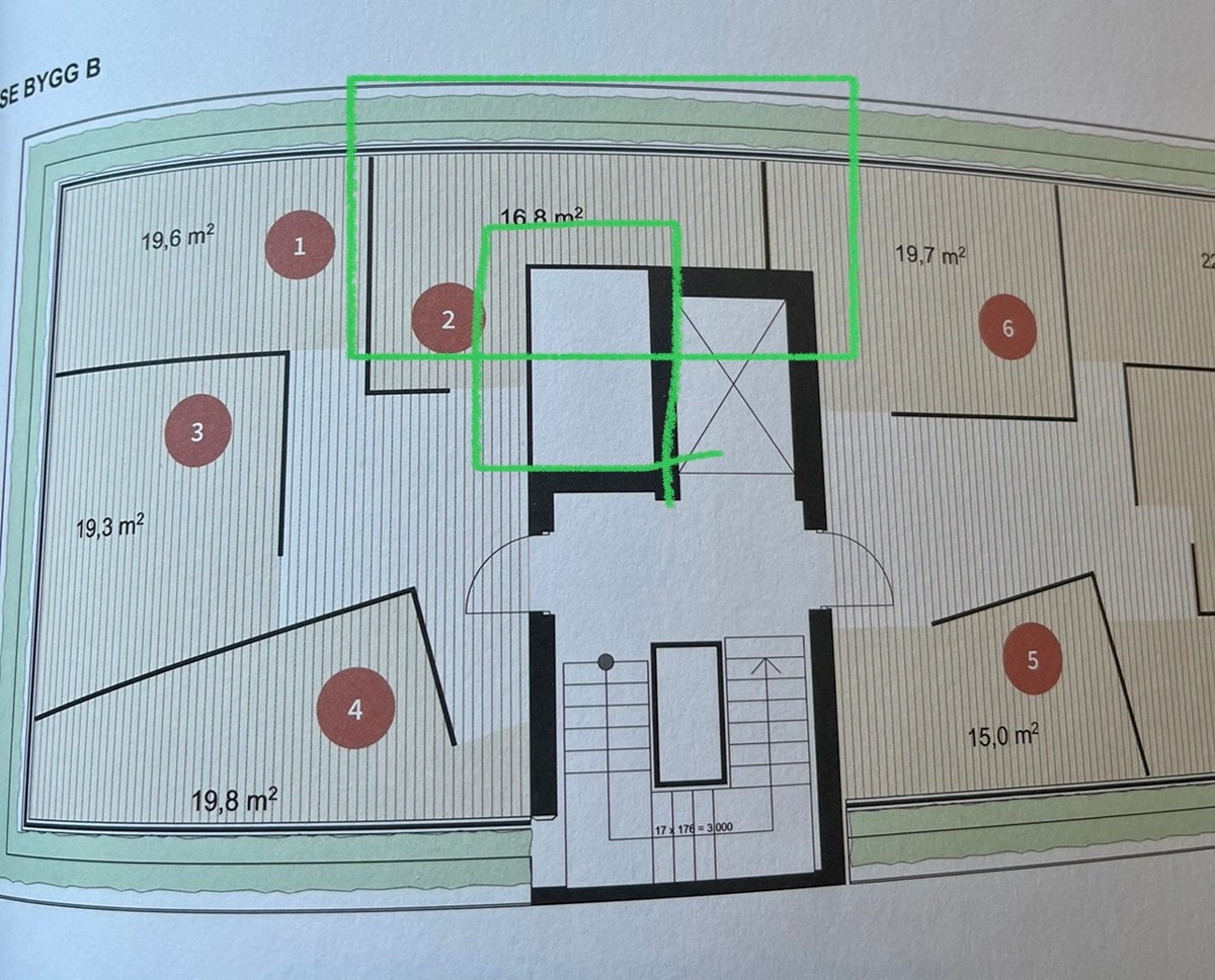 Takparsell på ca. 17 kvm i 9. etasje. Galleribilde