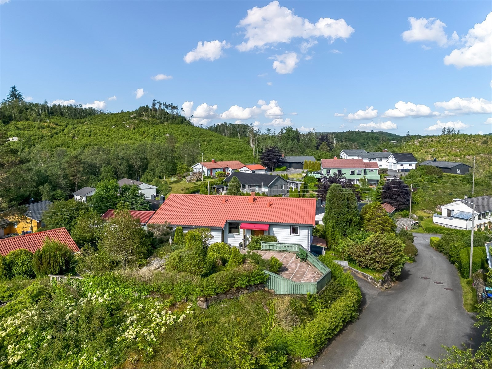 Eiendommen ligger i et veletablert boligfelt med kort avstand til den populære løypa rundt Mosvoldtjernet. Galleribilde