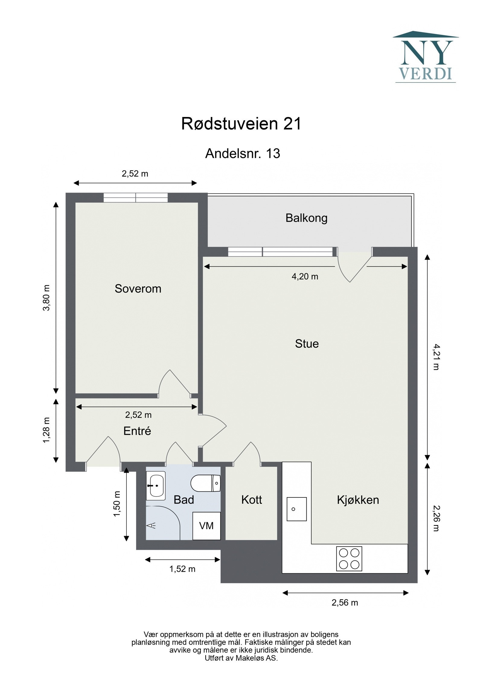 Plantegning. I tillegg medfølger det én bod på ca. 2,5 kvm. Galleribilde