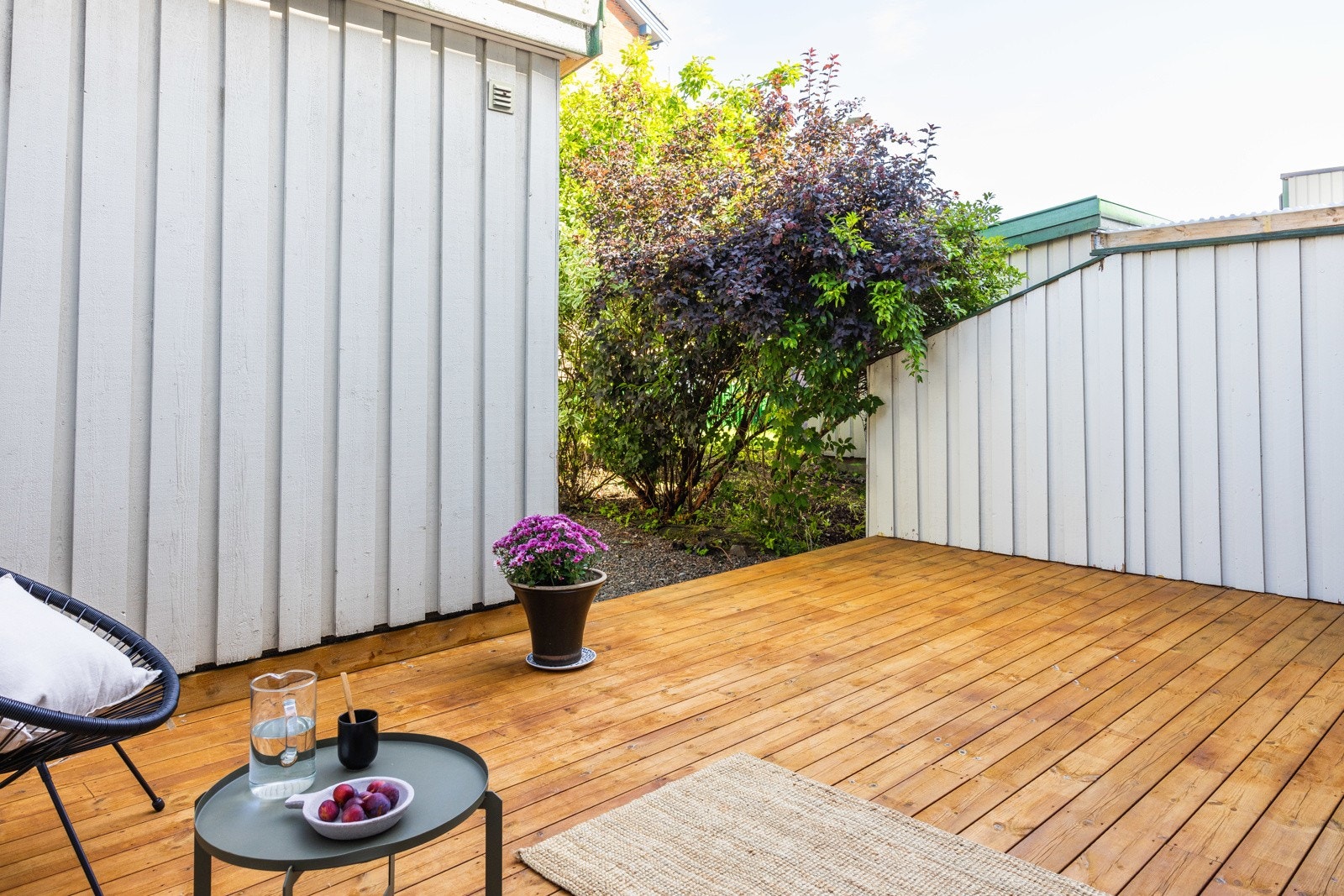 Markterrassen passer ypperlig til avslappende sommerkvelder. Galleribilde