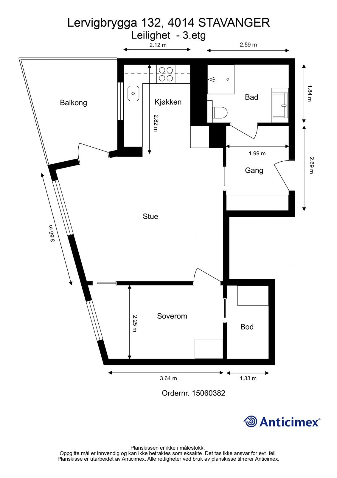 Plantegning 3. etasje Galleribilde