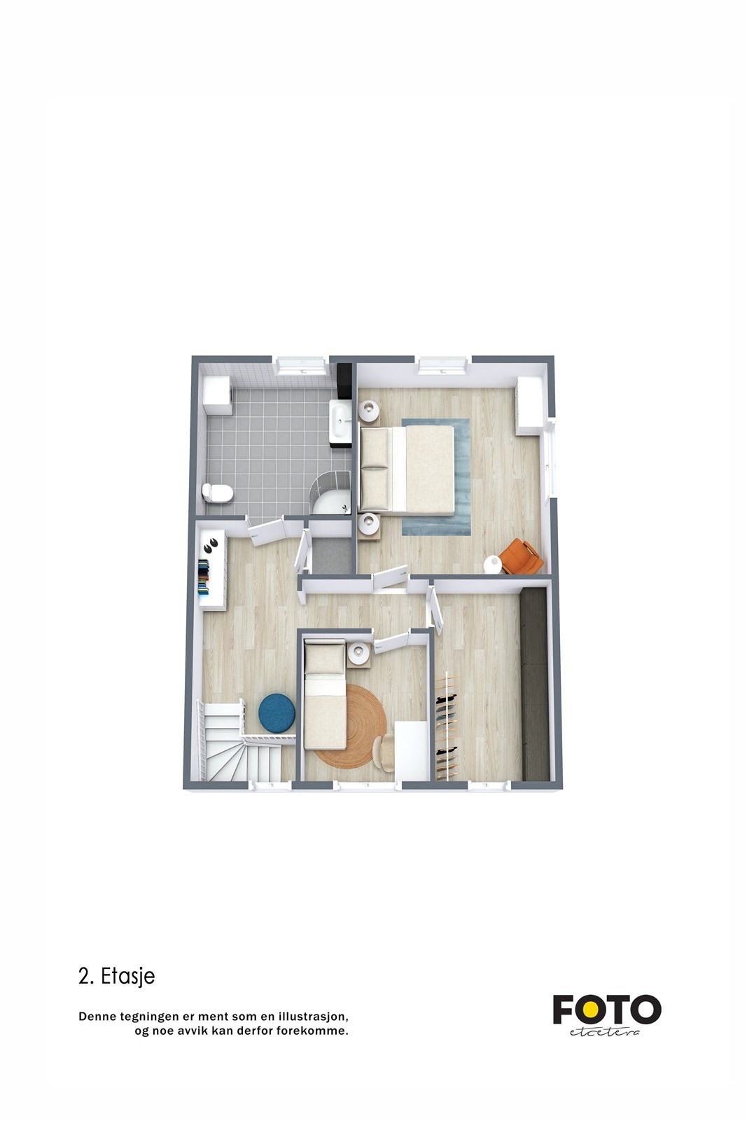 Veiledende plantegning 2. etasje - Ikke målbar Galleribilde