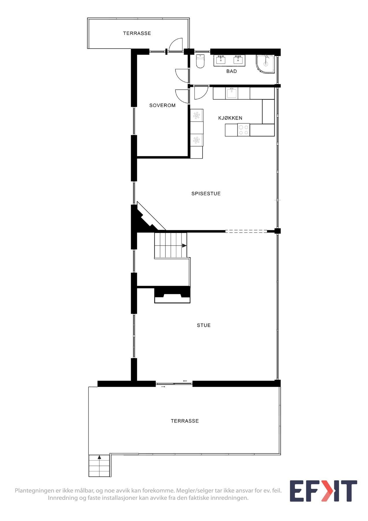 Plantegning - hovedetasje. Galleribilde