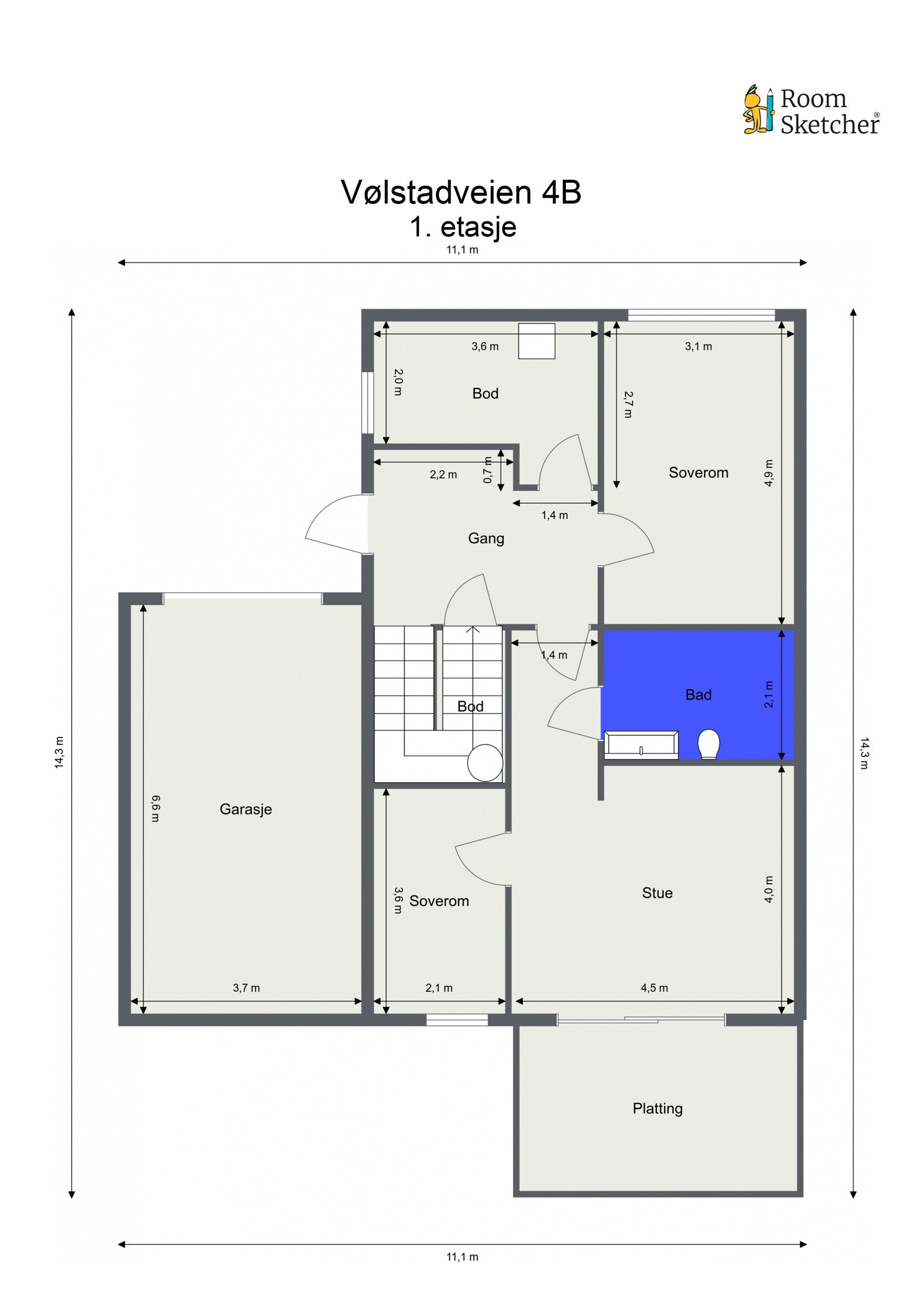 Plantegning - 1. etasje. Galleribilde